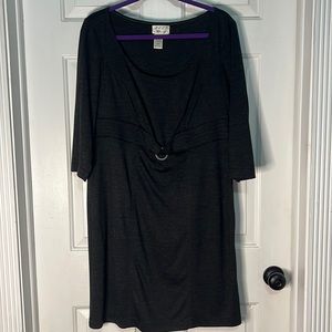 EUC MSSP Charcoal Faux Belted Dress Size 1X